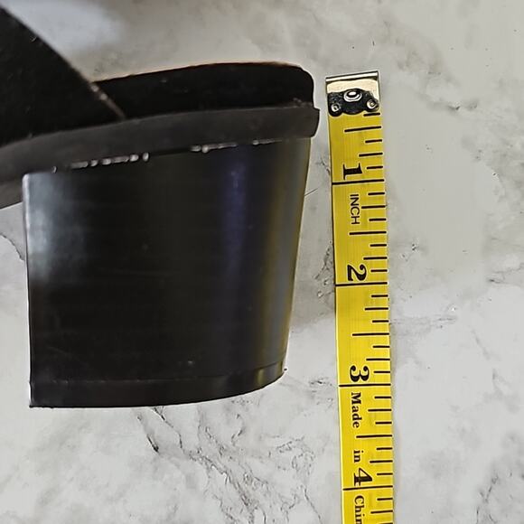 Womens Sz 7W Black Witchy Whimsigoth Goth Y2K Lace Up Block Heels - Picture 9 of 14